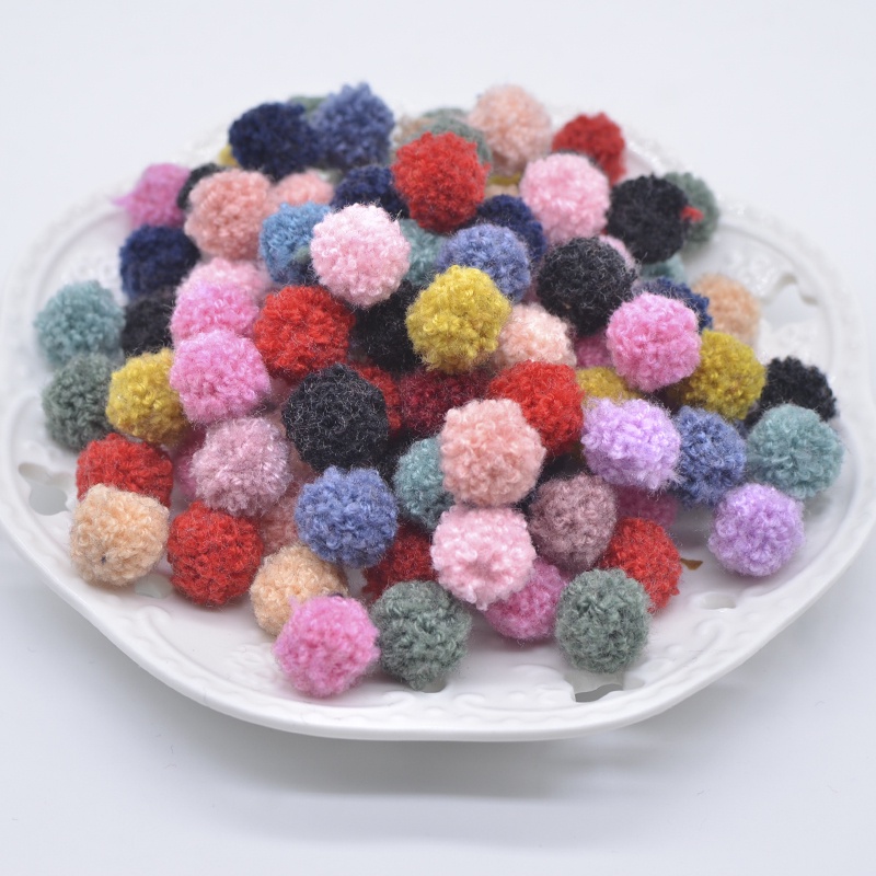 100 ชิ้น/ล็อต 15 มม.ที่มีสีสัน Teddy Wool Ball สําหรับ DIY เด็ก Headwear Bow อุปกรณ์เสริม Handmade เสื้อผ้าหมวกตกแต่งเย็บต่างหูทํา