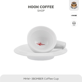 MHW-3BOMBER Espresso Cup - ถ้วยแก้วกาแฟเซรามิคพร้อมจานรอง/แก้วเอสเปรสโซ่ ขนาด 60 ml