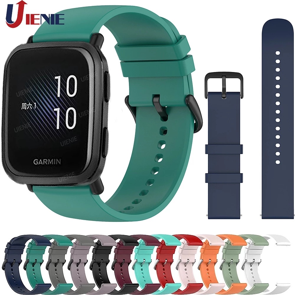 สายนาฬิกาข้อมือซิลิโคน 20 มม. สําหรับ Garmin Venu& Sq Music/ Forerunner 245 245M/ Vivoactive 3