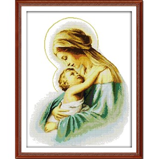 ชุดปักครอสติช พระแม่มารี พระบุตร Madonna and child cross stitch kit