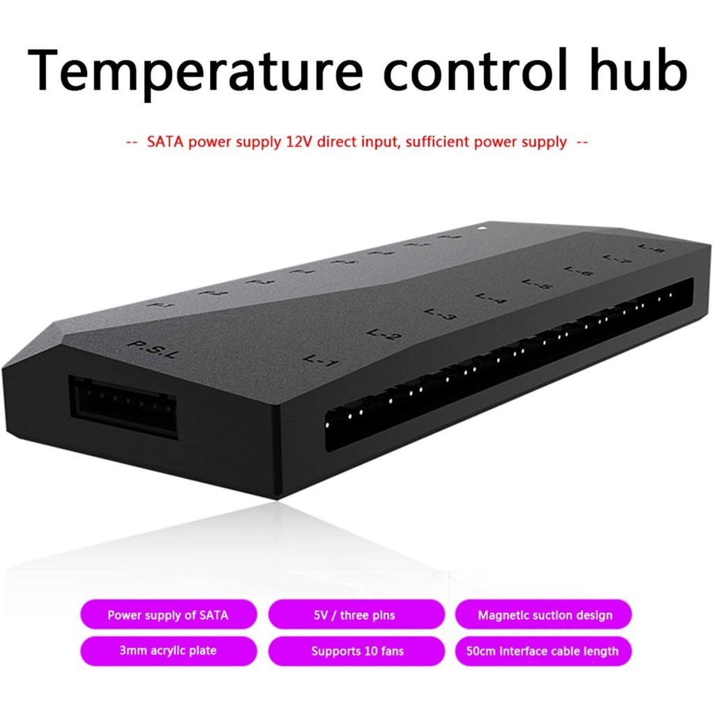 ID-Cooling HA-02/HA-08 ARGB Fan Hub 4pin PWM+ARGB 3pin 5V 8 port