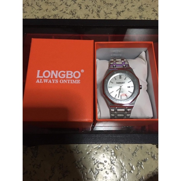 ขายราคาทุน นาฬิกา LONGBO สีเงิน หน้าAP ของใหม่แท้100% อุปกรณ์ครบ