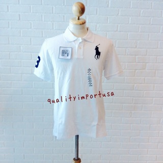 💥SALE💥เสื้อโปโล Ralph Lauren ม้าใหญ่สีขาว (boy size) ของแท้ 100% สีขาว