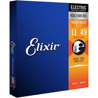 (ของแท้) Elixir® Nanoweb สายกีตาร์ไฟฟ้า เบอร์ 11 แบบนิกเกิล (Medium, .11 - .049) #12102