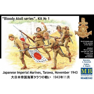 ฟิกเกอร์โมเดล Master Box Model 1/35 MB3542 Bloody Atoll series. Kit No 1, Japanese Imperial Marines, Tarawa,