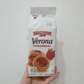 เปปเปอร์ริดจ์ฟาร์มคุกกี้เวโรนารสสตรอเบอร์รี่ 191กรัม Pepperidge Farm Verona Cookies Strawberry Flavor 191 g.