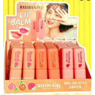 ⚡FLASH SALE⚡♡พร้อมส่ง Hasaya girl JH3713 Magic Lip Balm Juicy Peach HASAYA GIRL LIP BALM (24 packs in a box)