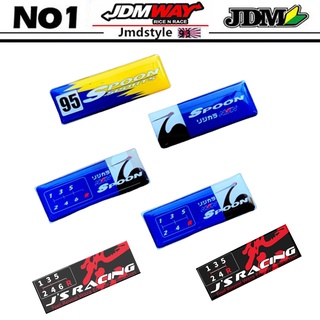 สติกเกอร์ ลาย JS Racing JDM SPOON SPORT 3D สําหรับติดตกแต่งรถยนต์