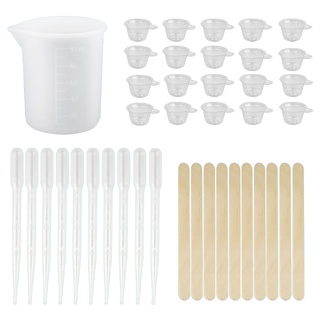 SIY  41 Pcs UV Epoxy Resin Jewelry Tools Set Measure Cup Dropper Stirring Sticks Kit