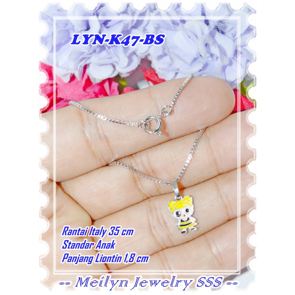 สร้อยคอชุบทอง 18K LYN-K47-BS Doll A Childrens Silver Meilyn Brand Original
