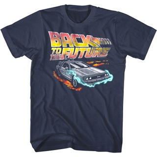 เสื้อยืด พิมพ์ลายภาพยนตร์ไฟฟ้า Mcfly Back To The Future Delorean Time Machine สําหรับผู้ชาย