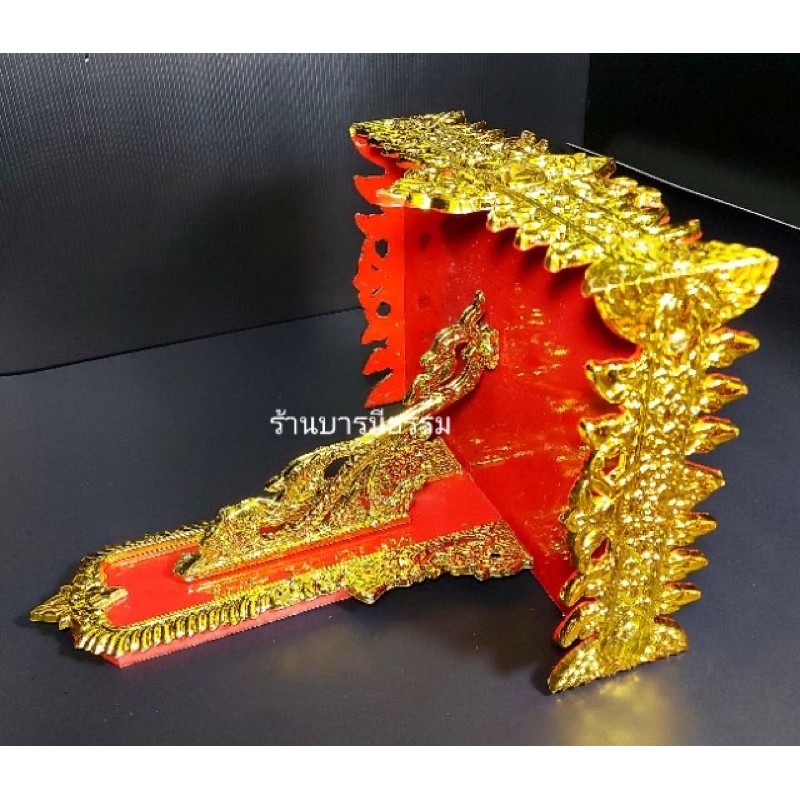 หิ้งพระ หิ้งพระติดผนัง หิ้งไอ้ไข่ ลายไทย ขนาด 9 นิ้ว สีแดงทอง  เกรด A ราคาโรงงาน สินค้าขายดี ราคา ถูกที่สุด ดีลบีเคเค แกลเลอรีภาพที่ 3