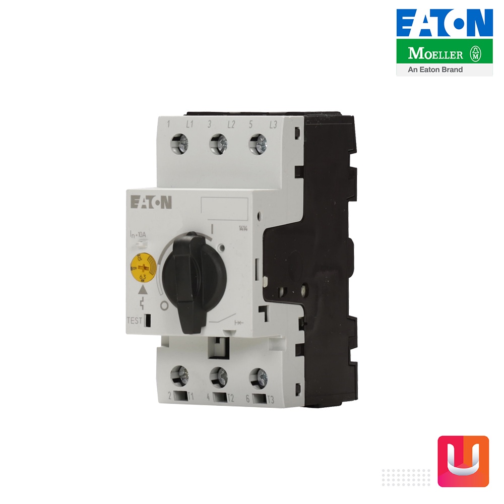 EATON PKZM0-10 เบรกเกอร์ป้องกันมอเตอร์แบบลูกบิด Coordinator type 1 และ 2, 6.3-10 A, 4kW / 5.5 แรงม้า