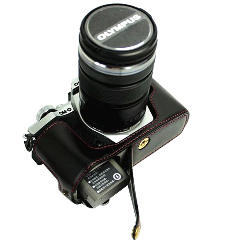 กระเป๋ากล้องหนัง PU ครึ่งตัวสําหรับ Olympus EM5 II OMD EM5II EM5 Mark II