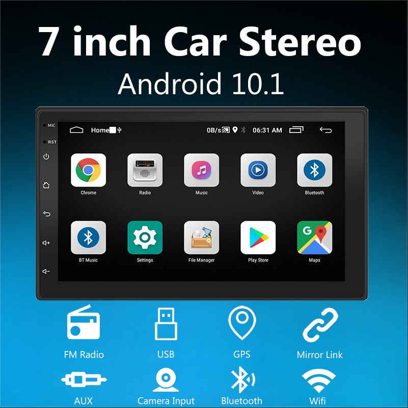 Android 10.1 Car 7" Inch Stereo Bluetooth GPS Double 2 Din MP5 Radio ...