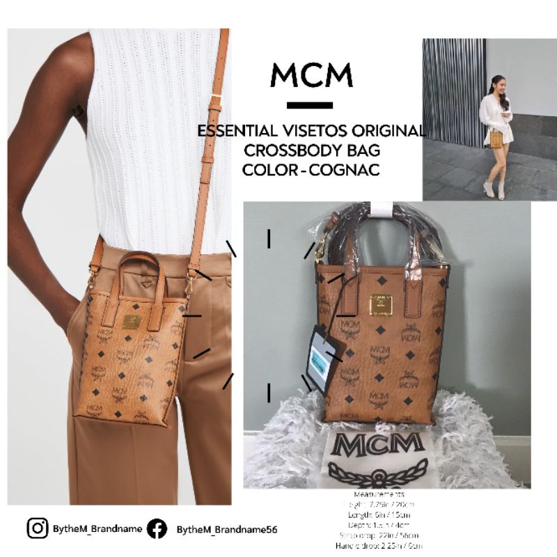MCM Essential Visetos Original Crossbody Bag สี Cognac
