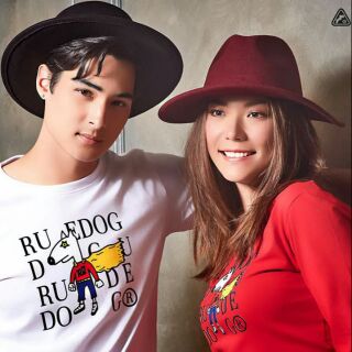 Rudedog เสื้อยืดแขนยาวชาย/หญิง สกรียลาย N04