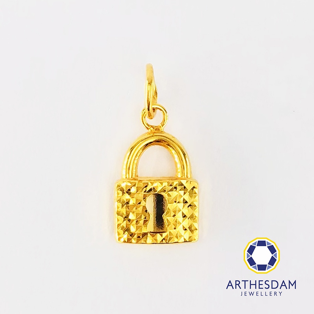 Arthesdam Jewellery 916 Gold Sparkly Lock Pendant [จี้]