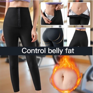 Sweat Pants Womens Sports Wear For Women Yoga Shorts Waist Trimmer Body Shaper Fat Burning Crazy Sweating Yoga Pants กางเกงรีดไขมัน 3 ส่วน กระชับเหงื่อ