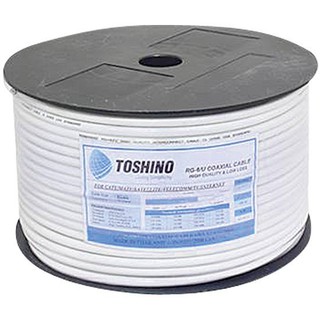 สายอากาศ TOSHINO RG-6 100 ม. สีขาว สายอากาศ RG-6 100M ขาว TOSHINO รับสัญญาณได้ดี ใช้ทองแดงขนาด 18 ccs หุ้มสายด้วย PVC อย