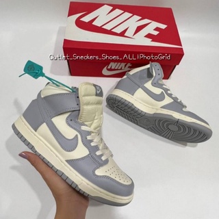 รองเท้า Nike Dunk High Football Grey Women ส่งฟรี