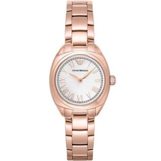 (ของแท้100%) นาฬิกา สายโรสโกล์ด หน้าปัดขาว AR11038 Emporio Armani Womens Two-Hand Rose Gold-Tone กล่อง Watch Station