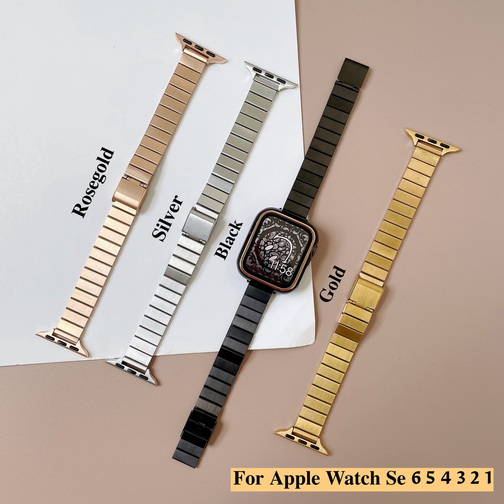 ( พร้อมส่งในไทย ) Slim Stainless Steel สายสแตนเลสเส้นเล็ก งานสุดหรู เกรด Hi-End สำหรับใช้กับ Smart Watch Se 6 5 4 3 2 1