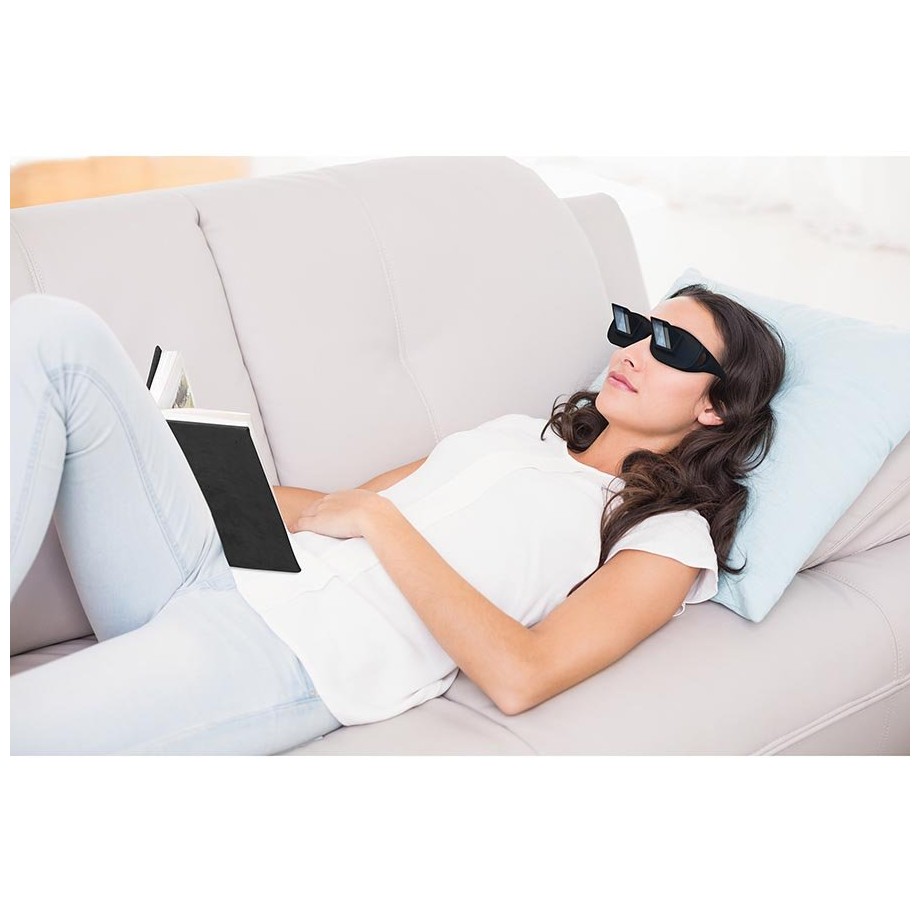 แว่นตาขี้เกียจ Lazy Glasses แว่นขี้เกียจ สำหรับนอนอ่านหนังสือ ดูทีวี เล่นมือถือ ไม่ต้องเอียงคอ (สีดำ)