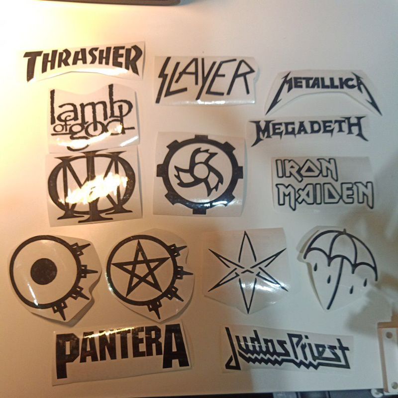 สติ๊กเกอร์ POTONG มอเตอร์โลหะ ROCK BAND THRASHER SLAYER MEGADETH METALLICA ARCH ENEMY JINJER IRON MA