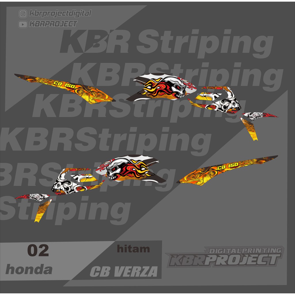 CB Verza 02 สติ๊กเกอร์มอเตอร์ไซค์ honda CB Verza Racing CB Verza kbr 02 สติ๊กเกอร์รายการแถบรถจักรยาน