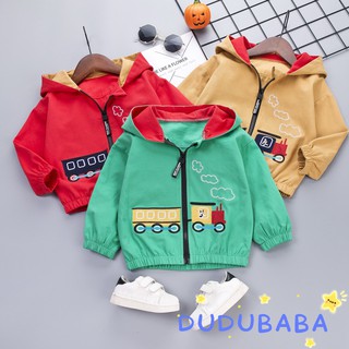 (dudubaba ) เสื้อกันหนาวมีฮู้ด พิมพ์ลายการ์ตูน สำหรับเด็ก อายุ 0 - 4 ปี