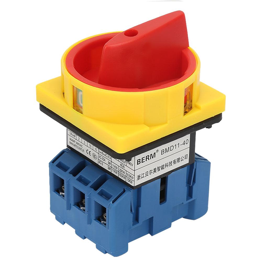 40A/63A Load Circuit Breaker Switch 3-Pole 2-Position Rotary Cam On-Off ...