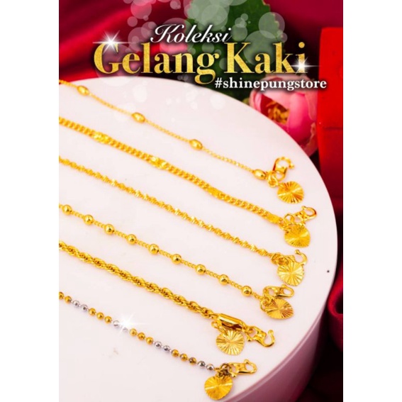 24K Korean Gold Shine Pung Store กําไลข้อเท้าสําหรับผู้ใหญ่ GKD-09