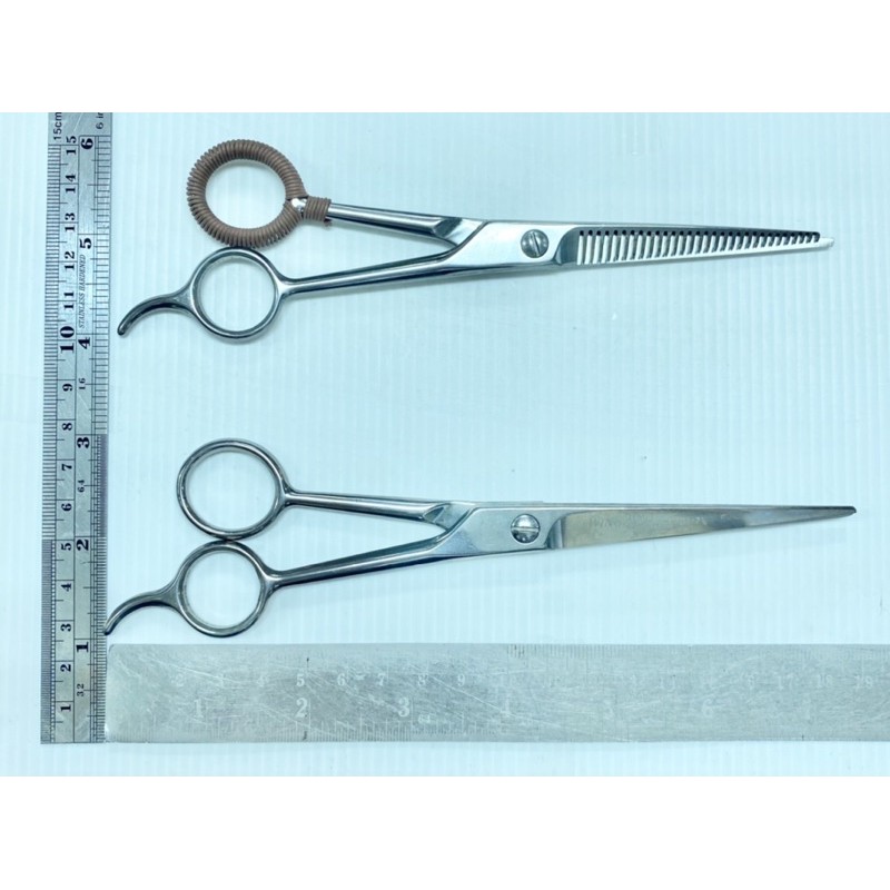 Wing กรรไกรตัดผม ซอยผม  ผลิตสแตนเลส ตัด,ฟัน 5”,6.5”,7”,7.5” นิ้ว hair scissors ซองส้ม
