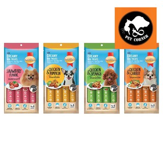 Smartheart Creamy Dog treats ขนมสุนัขสมาร์ทฮาร์ท 15g. (บรรจุ4ซอง)