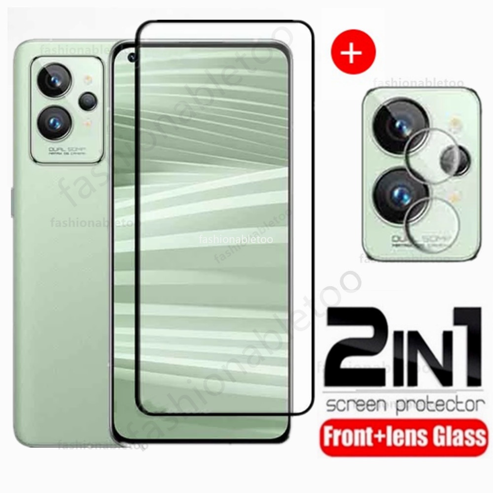 2 in 1 ฟิล์มกระจกนิรภัยกันรอยหน้าจอ เลนส์กล้องด้านหลัง แบบเต็มจอ สําหรับ Realme GT2 pro GT 2 pro Neo2 RealmeGT2 pro Realme GT Explorer Master