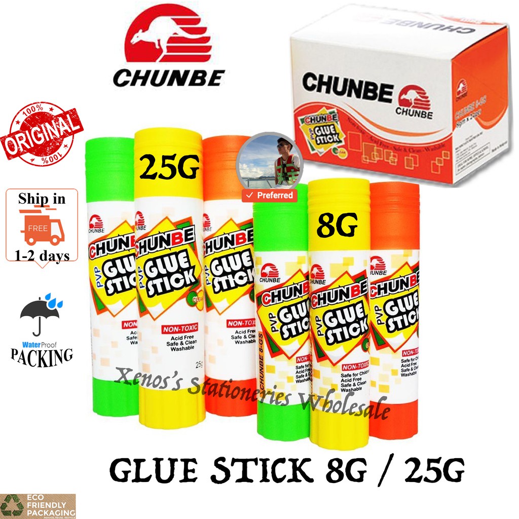 CHUNBE GLUE STICK 8G / CHUNBE GLUE STICK 25G (CLEAR) 8-GS / 25-GS (ARTLINE GLUE STICK ALTERNATIVE)