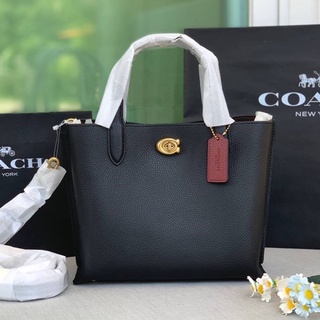 👑ผ่อน0%~แท้100%👑 กระเป๋าสะพาย c8869 Coach Willow Tote 24