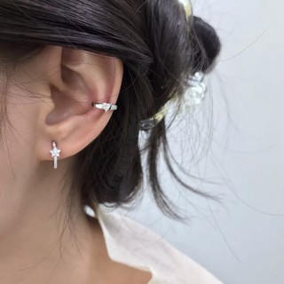 Winterwinter Jewelry Silver925 : เครื่องประดับเงินแท้ Ear cuff ต่างหูหนีบเพชร ไม่ต้องเจาะ สามารถบีบหรือขยายเองได้