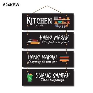 HIASAN DINDING DAPUR KITCHEN RULES GANTUNG 4 Susun / Dekorasi / Walldecor Hiasan Dapur Aesthetic Minimalis