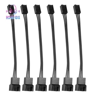 6Pcs 4Pin PWM to 3Pin Standard Fan Adapter Cable