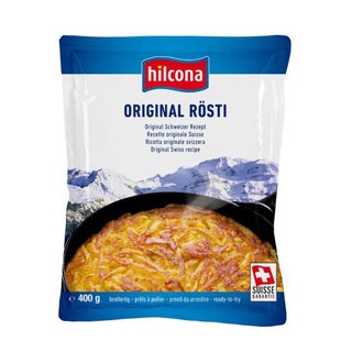 ฮิลโคน่า เริซ-ติ มันฝรั่งขูดทอดแผ่น รสออริจินอล 400 กรัม - Original Swiss Rosti 400g Schweizer RÖSTI Hilcona brand