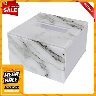 กล่องทิชชูPOPUPอะคริลิก KECH MARBLE สีขาว กล่องใส่ทิชชู่ TISSUE BOX KECH MARBLE ACRYLIC WHITE