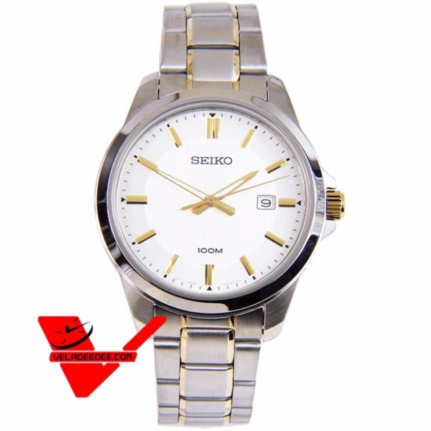 Veladeedee SEIKO Neo Classic นาฬิกาข้อมือผู้ชาย สายสแตนเลสสีทองสลับเงิน รุ่น SUR247P1