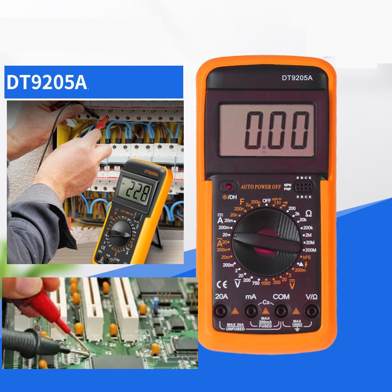 มัลติมิเตอร์ดิจิตอล DT-9205A มัลติมิเตอร์ มัลติมิเตอร์ดิจิตอล มัลติมิเตอร์แบบดิจิตอล มิเตอร์วัดไฟ เค