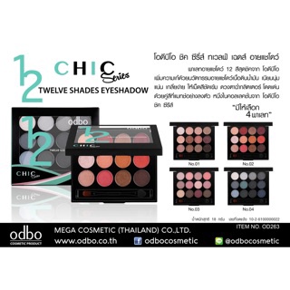 พาเลทอายแชโดว์ 12 สีสุดชิคจาก โอดีบีโอ ODBO CHIC SERIES 12 EYESHADOW OD263 สินค้ามีเบอร์3 เบอร์เดียวค่ะ ราคาพิเศษ