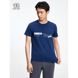 Kolonsport Kolon เสื้อยืดแขนสั้น ผ้าฝ้าย พิมพ์ลายตัวอักษร สําหรับผู้ชายและผู้หญิง