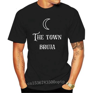 เสื้อยืดผ้าฝ้ายพิมพ์ลายแฟชั่น ขายดี เสื้อยืดลําลอง แขนสั้น พิมพ์ลาย The Town Bruja Witch Halloween moon moon tees L589 A