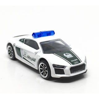 Majorette Audi R8 V10 - Dubai police - White Color /Wheels 8S /scale 1/58 (3 inches) no Package