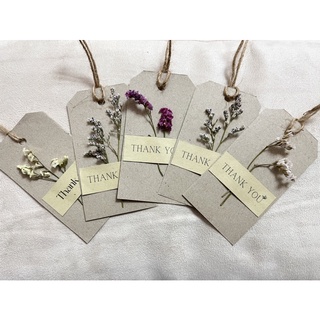 mini dried flower tag ป้ายห้อยดอกไม้ ดอกไม้แห้ง ป้ายติดสินค้า ป้ายขอบคุณ ป้ายแท็กสินค้า